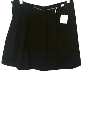 NWPT Dolls Kill LTT Love Too True 6 Black Pleated Skater Mini Skirt Punk Gothic